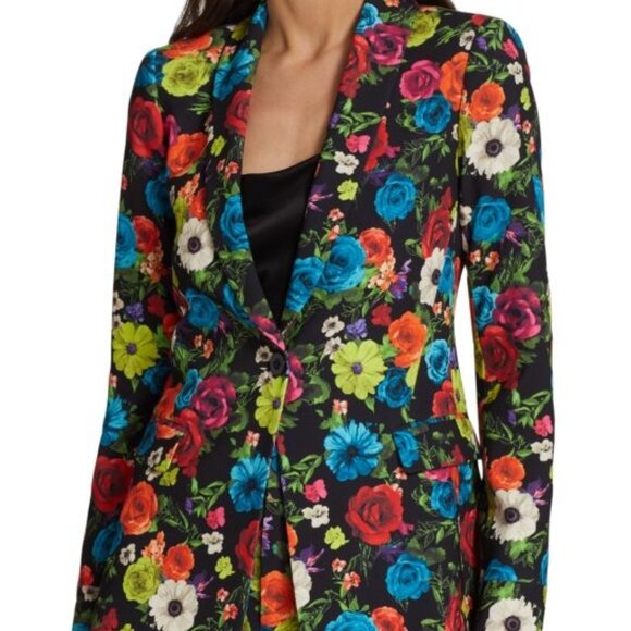 NWT ALICE + OLIVIA Macey Floral Print Blazer size 8 - Picture 4 of 6
